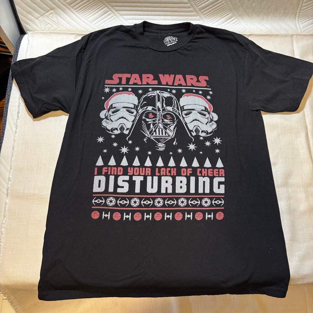 Star Wars L Darth Vader Christmas T-Shirt Stormtrooper Lack of Cheer Holiday